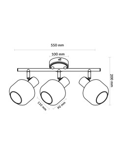 LEDME Glass Series Ceiling Lamp 3 E14 Bulbs M 2