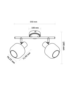 LEDME Glass Series Ceiling Lamp 2 E14 Bulbs M 2