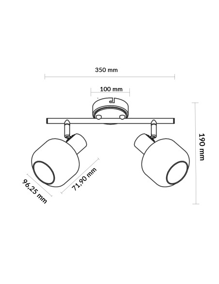 Lampada da soffitto Serie Glass 2 lampadine E14 M LEDME