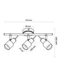Deckenleuchte Serie White 3 GU10 M LEDME 2