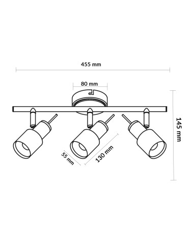Deckenleuchte Serie White 3 GU10 M LEDME