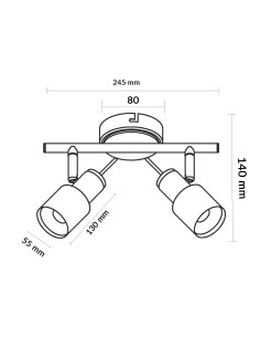 White Series Ceiling Lamp 2 Gu10 M LEDME 2