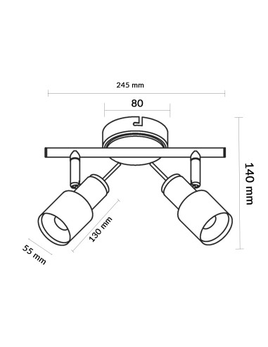White Series Ceiling Lamp 2 Gu10 M LEDME