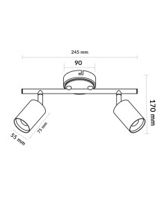 Deckenleuchte Aufputz Serie Black M LEDME 2 Leuchten GU10 40W Metall 2