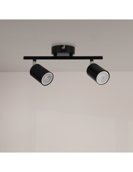 Deckenleuchte Aufputz Serie Black M LEDME 2 Leuchten GU10 40W Metall
