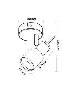 White Series Ceiling Lamp 1 GU10 M LEDME 2