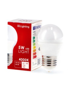 LED Bulb E27 G45 5W 6000K iSG Lighting