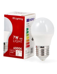 Lâmpada LED E27 G45 7W 6000K Marca iSG Lighting