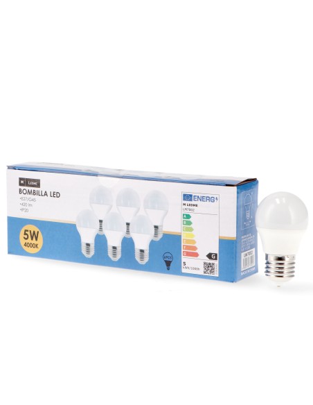 Lâmpada LED E27 A60 10W Pack 6 6000K