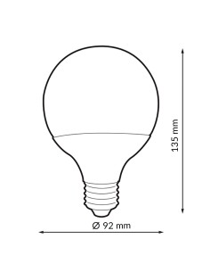 Lâmpada LED E27 G95 15W 2700K 1830lm Ângulo 200° Vida 15000h 2