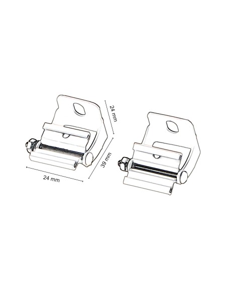 Pack de 2 Clips de Fixação em Alumínio Cinza Lm3700