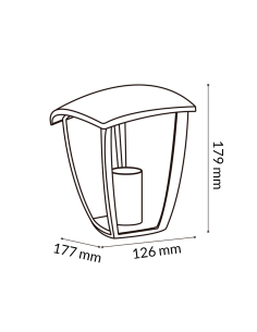 Applique murale Ronse M LEDME acier E27 40W IP44 2