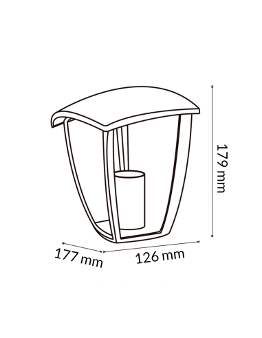 Aplique de Parede Ronse M LEDME aço E27 40W IP44