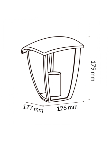 Aplique de Parede Ronse M LEDME aço E27 40W IP44
