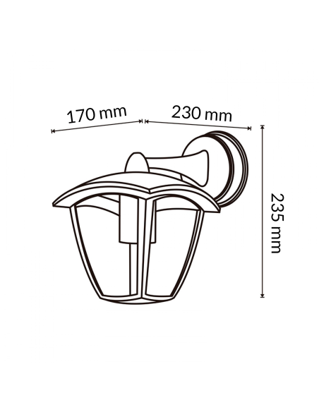 Aplique de Parede Ronse M LEDME aço e PMMA E27 IP44