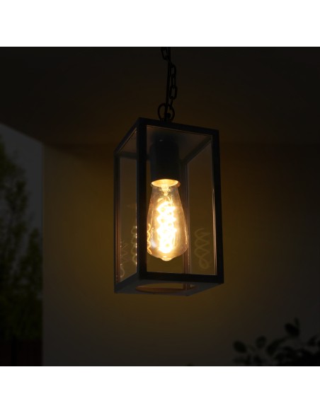 Deckenleuchte Ducte M LEDME E27 IP44 Stahl Glas