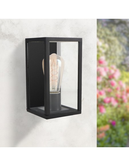Deckenleuchte Ducte M LEDME E27 IP44 Stahl Glas
