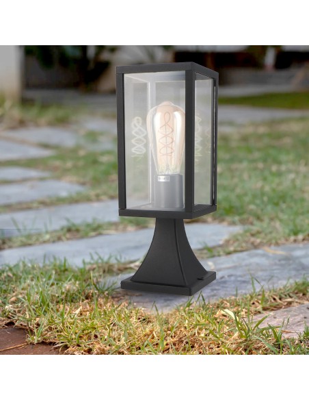 Deckenleuchte Ducte M LEDME E27 IP44 Stahl Glas