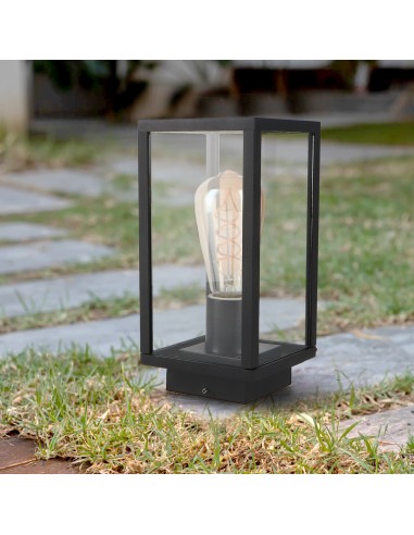 Deckenleuchte Ducte M LEDME E27 IP44 Stahl Glas