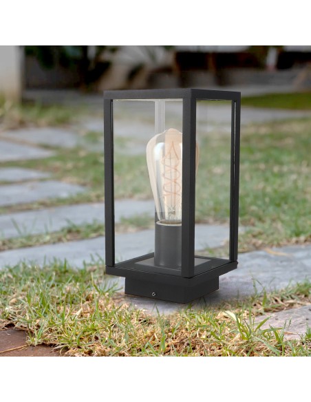 Deckenleuchte Ducte M LEDME E27 IP44 Stahl Glas