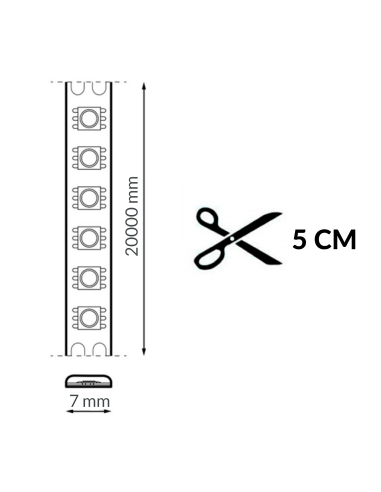 Ruban LED 12V SMD Flexilight IP44 Doré 60 Led/m 20m