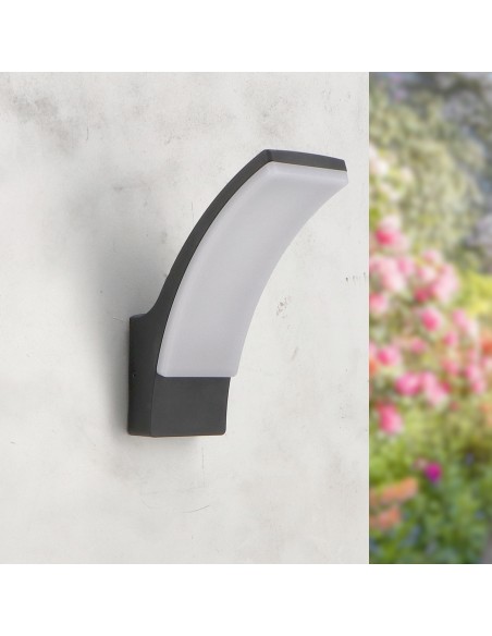 LED Wall Light Winni Black 12W Outdoor IP54 IK8