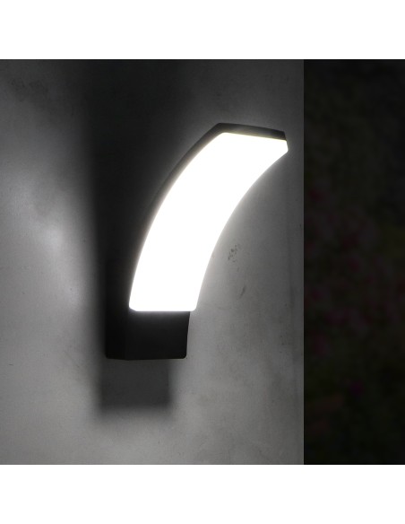 LED Wall Light Winni Black 12W Outdoor IP54 IK8
