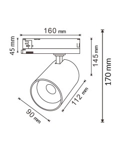 White Air 30W Three-Phase No Flicker CCT LED Track Light 2