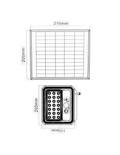 Foco projetor LED solar M LEDME 6W 700lm sensor de movimento 2