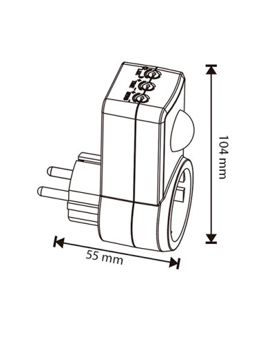 Sensoreasy M LEDME 16A IP20 Wall Socket