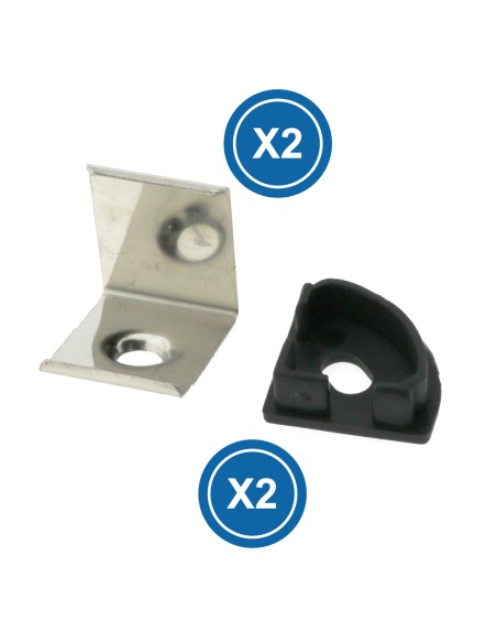 Pack de 2 Topos e Grampos para Perfil LM3744
