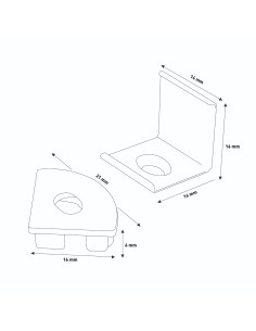 Kit di 2 tasselli e staffe per profilo LM3744 2