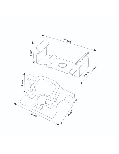 Kit 2 tappi e 2 graffe per profilo Lm3739 marca M LEDME