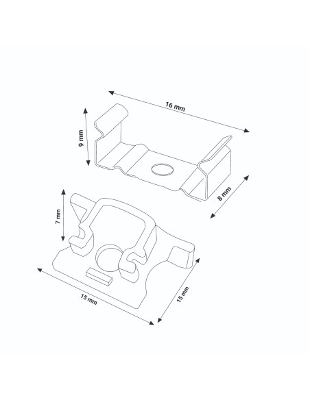 Kit 2 tappi e 2 graffe per profilo Lm3739 marca M LEDME