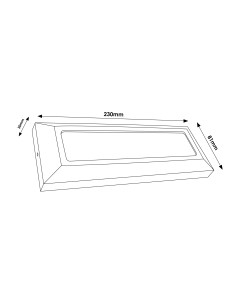 Balise de surface LED Wall Long Noir 5W IP54 3000K 2