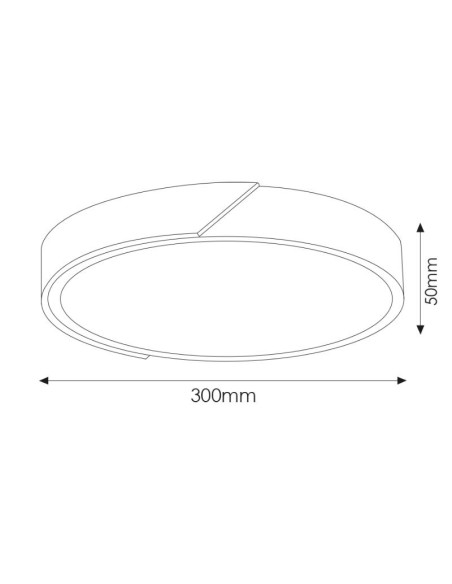 Surface LED ceiling light round M LEDME Grey Wood dimmable 24W