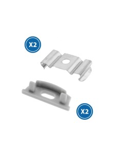Kit 2 tappi e 2 fermagli per profilo LM3737