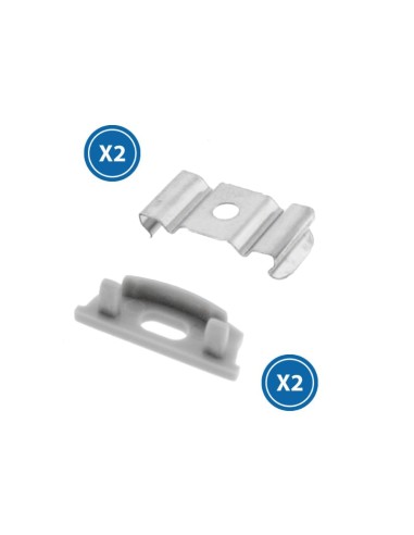 Kit 2 tappi e 2 fermagli per profilo LM3737