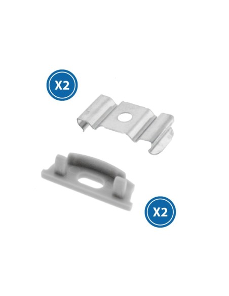 Pack 2 Tampões e 2 Grampos para Perfil LM3737
