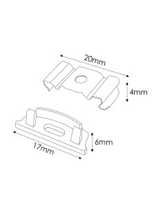 Kit 2 tappi e 2 fermagli per profilo LM3737 2