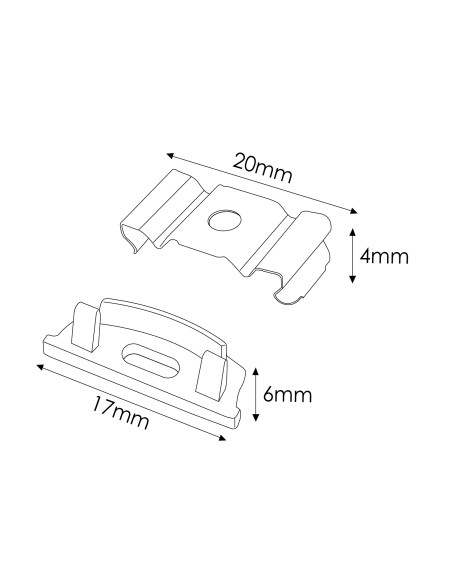 Kit 2 tappi e 2 fermagli per profilo LM3737
