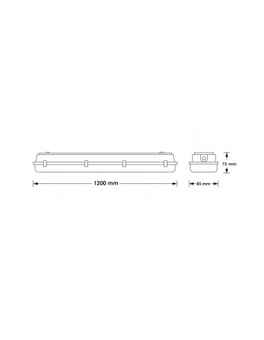 Écran étanche LED Proline 40W 1200mm CCT Enchaînable IP65
