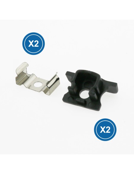 Kit 2 tappi e 2 fermagli profilo LM3722 M LEDME PC