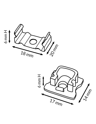 Kit 2 tappi e 2 fermagli profilo LM3722 M LEDME PC