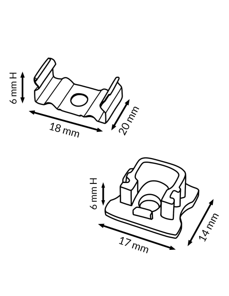 Kit 2 tappi e 2 fermagli profilo LM3722 M LEDME PC