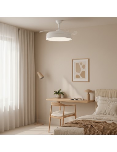 Ventilatore da soffitto LED Messe M mimotec 107 cm motore DC controllo remoto