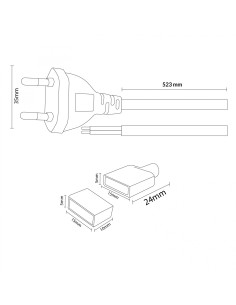 Adapter cable for 220 V LED strip 25 cm 2