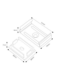 Pack 2 tappi e 2 graffe per profilo LM3778 marca M LEDME 2