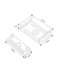 Kit 2 tappi e 2 graffe profilo LM3775 marca M LEDME... 2