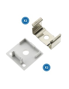 Kit 2 tappi e 2 graffe per profilo Lm3751 M LEDME